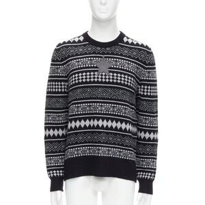 GIVENCHY Riccardo Tisci textured star stripes intarsia pullover sweater M